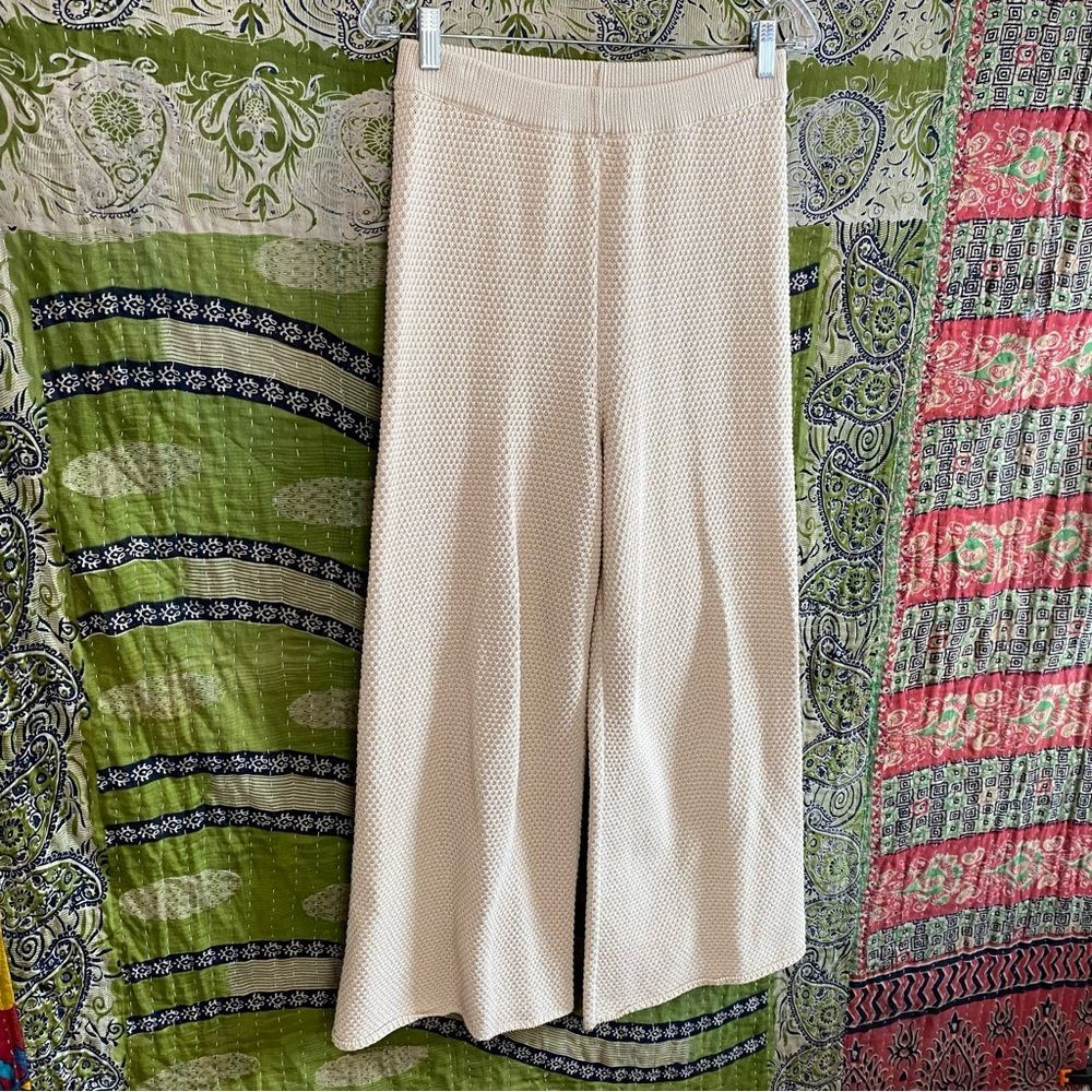 Free People Beach Oatmeal Hailey Sweater/ Pants Waffle Knit Set Size Small - Picture 10 of 16